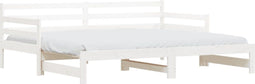 vidaXL - Slaapbank - met - onderschuifbed - 80x200 - cm - massief - grenenhout - wit