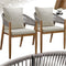 tectake® Set van 2 Tuinstoelen Manacor - Tuinstoel Rope-Design - Weerbestendig Acaciahout Grijs/Beige (2 stuks)