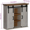 vidaXL - Hangkast - HALDEN - 2 - schuifdeuren - 75x22,5x70 - cm - grenenhout - wit