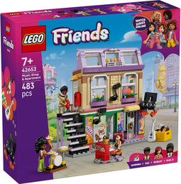 LEGO Friends 42653 - Muziekwinkel en Appartement - 3 minifiguren - 483 onderdelen