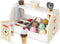 Melissa & Doug Houten ijscorner - Speelset 28-delig - Inclusief ijsschepper en toppings - Multicoloured (1 stuk)
