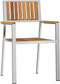 vidaXL - Stapelbare - Tuinstoelen - 2 - stuks - van - Massief - Acaciahout - en - RVS