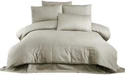 Dekbedovertrek set Beige - 3 Onderdelen - Katoen Polyester - Bed van 200 x 240 cm (3 stuks)