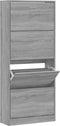 vidaXL - Schoenenkast - 63x24x147 - cm - bewerkt - hout - grijs - sonoma