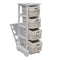 vidaXL - Opbergkast - met - 4 - weefmanden - hout - wit