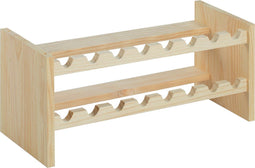 Wijnrek voor 16 flessen - hout kleur - stapelbaar - 69 x 25 x 30 cm