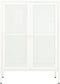vidaXL - Dressoir - 75x35x105 - cm - staal - en - glas - wit