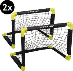 Dunlop Voetbaldoel - Voetbaldoeltjes Set van 2 - Opvouwbaar - Zwart/Geel (2 stuks)