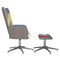 Relaxstoel met voetenbank patchwork stof