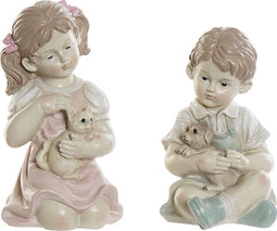 Decoratieve figuren DKD Home Decor Hars Jongen (14.5 x 16 x 26 cm) (2 pcs)