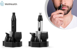 Wellhealth - Neus- en Oorhaartrimmer - 4-in-1 met 360 graden rotatie - Grijs