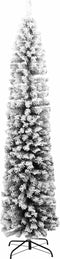 vidaXL - Kunstkerstboom - met - sneeuw - smal - 240 - cm - PVC - groen