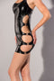 Asymmetrisch wetlook jurkje - S