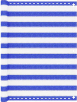 vidaXL - Balkonscherm - 120x600 - cm - HDPE - blauw - en - wit