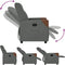 vidaXL Relaxfauteuil - Handmatige relaxfunctie - Donkergrijs