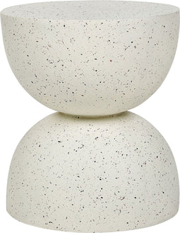 CAORIA - Bijzettafel - Gebroken wit/Terrazzo effect - Lichtbeton