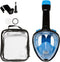 Atlantis Snorkelmasker - Full Face Masker - 180° Zicht - Zwart/Blauw - L/XL