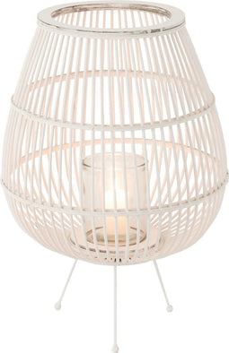 J-Line Lantaarn Daya Hout Mat Wit Large