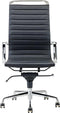 Feel Furniture - Luxe design bureaustoel van 100% rundleer - Hoge rugleuning - Zwart