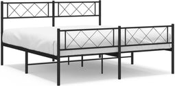 vidaXL - Bedframe - met - hoofd- - en - voeteneinde - metaal - zwart - 120x200 - cm