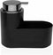 2-in-1 zeepdispenser voor het aanrecht Versa Zwart ABS polyestyreen (7,5 x 14,5 x 17 cm)