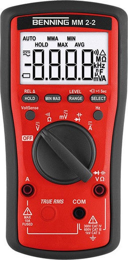 Benning MM 2-2 Multimeter Digitaal CAT III 600 V, CAT IV 300 V Weergave (counts): 6000
