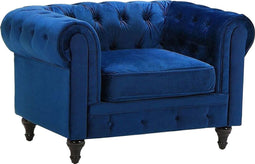 CHESTERFIELD - Chesterfield fauteuil - Blauw - Fluweel