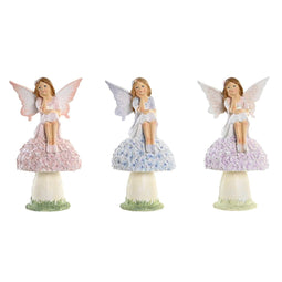 Decoratieve figuren DKD Home Decor Blauw Roze Lila Fee 9,5 x 8 x 17 cm (3 Onderdelen)