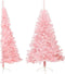 vidaXL - Kunstkerstboom - met - standaard - half - 120 - cm - PVC - roze