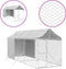 vidaXL - Hondenkennel - met - dak - 2x6x2,5 - m - gegalvaniseerd - staal - zilverkleur