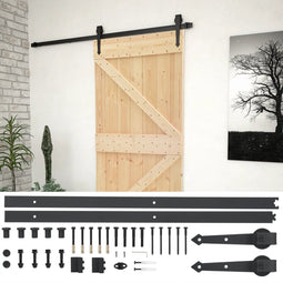 vidaXL - Schuifdeur - met - beslag - 90x210 - cm - massief - grenenhout