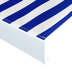 vidaXL - Luifeldoek - 400x300 - cm - canvas - blauw - en - wit