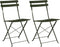 vidaXL - Vouwbare - tuinzetels - 2 - stuks - Donkergroen - Staal