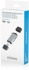 AISENS ASCR-2AC11-GR - Geheugenkaartlezer - USB 3.2 Gen 1 Type-A/Type-C - Grijs
