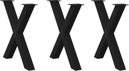 vidaXL - Eettafelpoten - 3 - st - X-vormig - 80x(72-73) - cm - staal - zwart