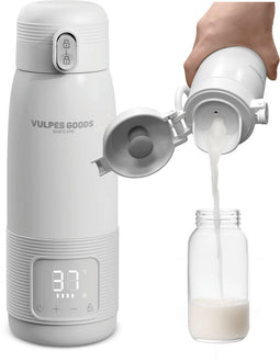 Vulpes Goods® BabyCare - Flessenwarmer PRO V2 - Draadloos - 500ML - 6400 mAh - Warmtebehoud - Wit