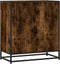 vidaXL - Dressoir - 68x35x76 - cm - bewerkt - hout - en - metaal - gerookt - eiken