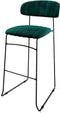 Mundo Stapelbare barkruk groen, velvet gestoffeerd, brandvertragend - SET VAN 2