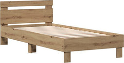 vidaXL Artisan - Bedframe - Tweepersoons - 203 x 95 x 70 cm - Bewerkt hout - Eikenkleur