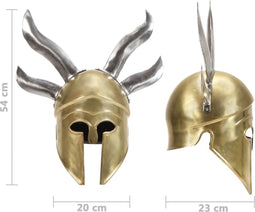 Soldatenhelm Grieks replica LARP staal messingkleurig
