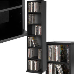 Tectake® CD Rek Juliana - CD/DVD Rek - Opslag voor 102 CD's - 90 x 21 x 20 cm - Zwart