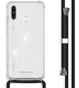 iMoshion Hoesje Geschikt voor Huawei P30 Lite Hoesje Met Koord - iMoshion Design Hoesje met Koord - Wit / Transparant / Dandelion