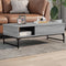 vidaXL - Salontafel - 100x50x35 - cm - bewerkt - hout - en - metaal - grijs - sonoma