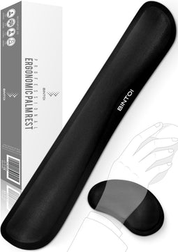 Bintoi® P100 - Ergonomische Polssteun Toetsenbord en Muis - Traagschuim - Zwart