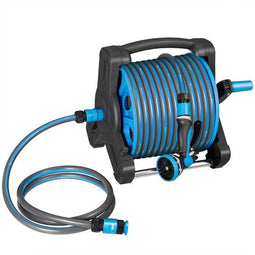 Juskys Basic - Mobiele Slanghaspel - 30 m met 10 sproeistanden - Blauw