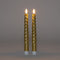 Anna's Collection LED dinerkaarsen swirl - 3D vlam - goud - 23 cm (2 stuks)