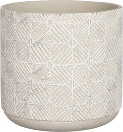 Mica Decorations Jana Bloempot - 21x21x20 cm - Cement - Lichtgrijs