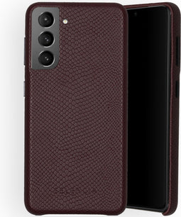 Selencia Hoesje Geschikt voor Samsung Galaxy S21 Hoesje - Selencia Gaia Slang Backcover - Donkerrood