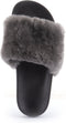 Warmbat Barlee - Dames Slippers - Pluizige voetband van wol - Dark Grey