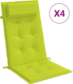 vidaXL - Stoelkussens - 4 - st - hoge - rug - oxford - stof - heldergroen
